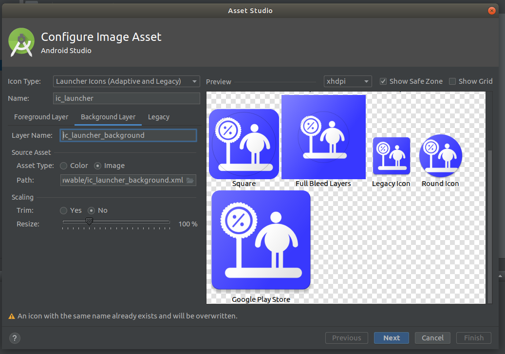 Android Studio - Background Layer Tab Android Studio - Background Layer Tab