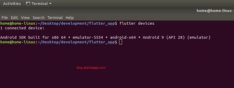flutter devices command