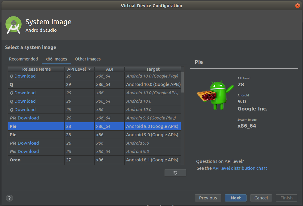 AVD Manager - System Image