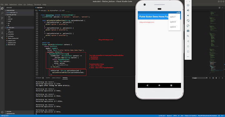 PopupMenuButton Class Implementation