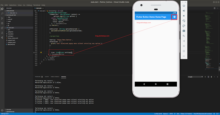 Settings PopupMenuButton