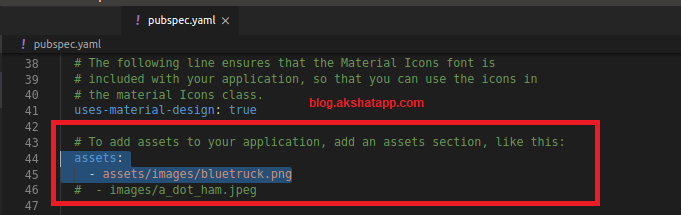 Flutter pubspec.yaml file