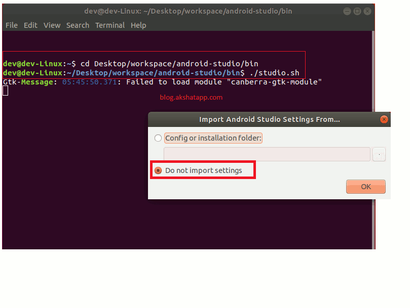 Install Android Studio Linux