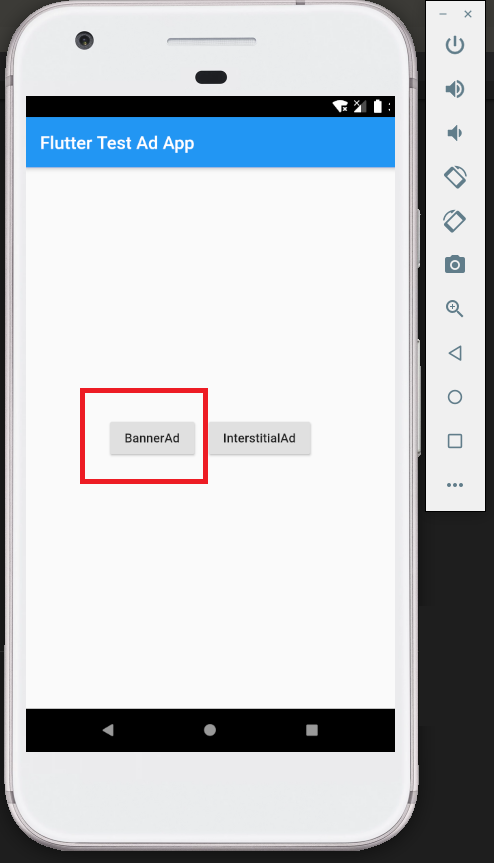 Demo App HomeScreen - BannerAd
