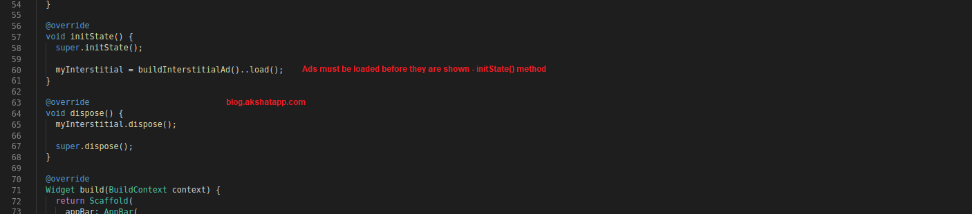 load interstitial ad