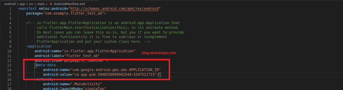 Adding meta-data to AndroidManifest.xml