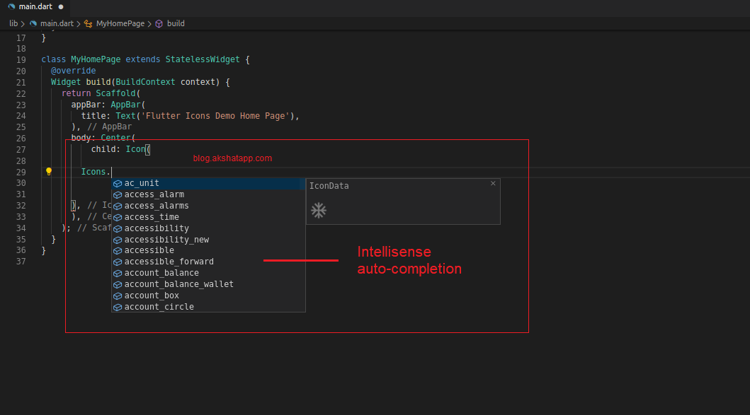 Flutter - Icons Class