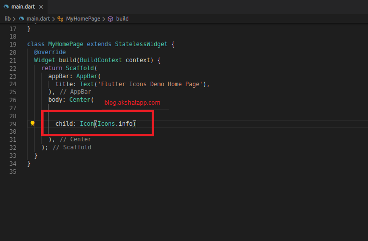 Flutter - Icons Class
