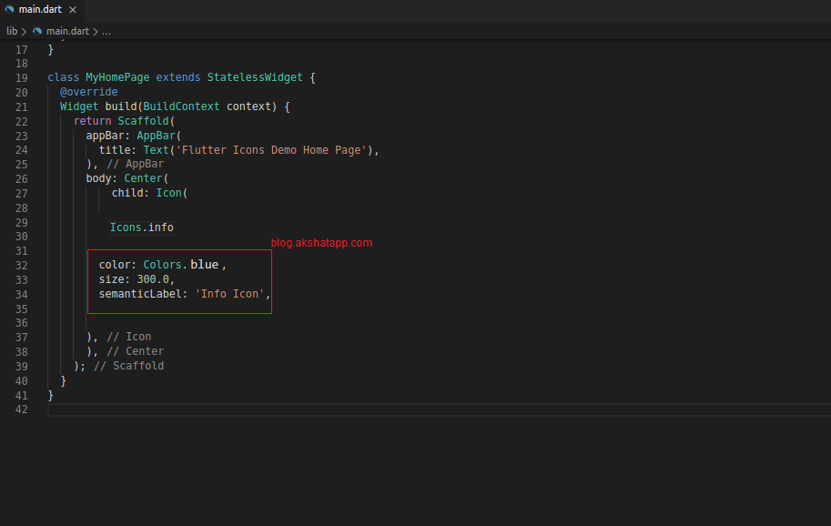 Flutter Semantic Label Icon