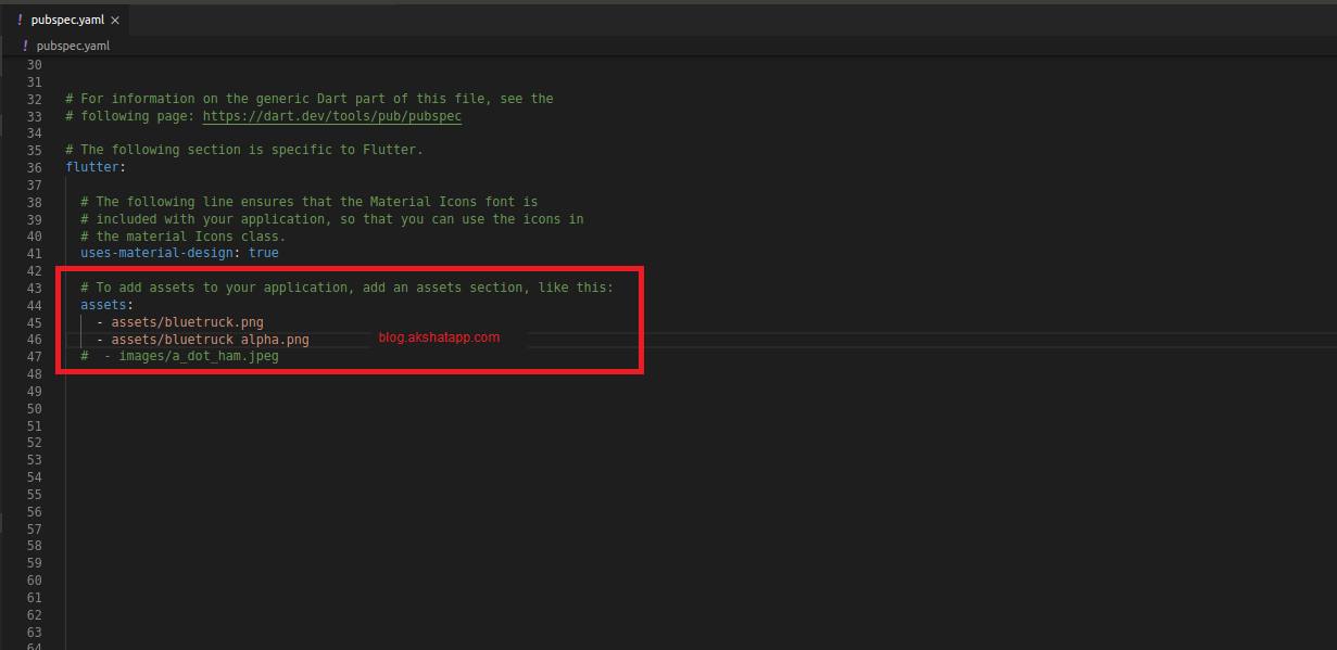 Flutter pubspec.yaml